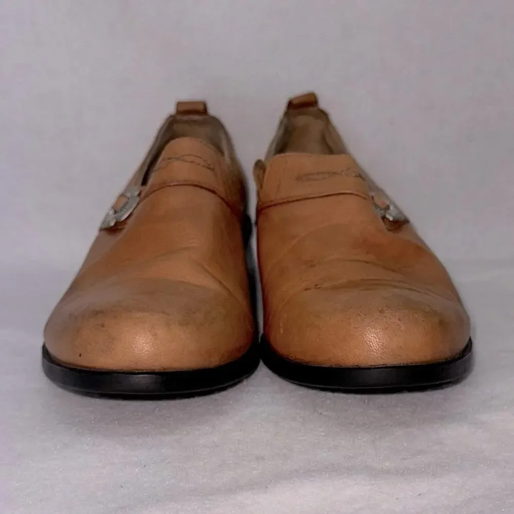 Women’s Ariat Leather Slip-on Booties Tan size 6.5 Western Cowboy